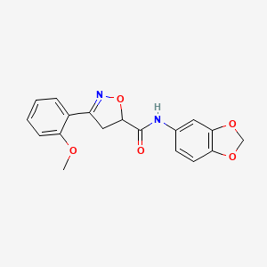 N-1,3-benzodioxol-5-yl-3-(2-methoxyphenyl)-4,5-dihydro-5-isoxazolecarboxamide