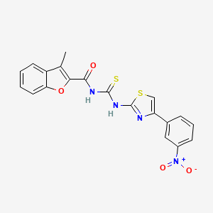 3-methyl-N-({[4-(3-nitrophenyl)-1,3-thiazol-2-yl]amino}carbonothioyl)-1-benzofuran-2-carboxamide