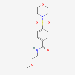 molecular formula C14H20N2O5S B4783570 N-(2-methoxyethyl)-4-(4-morpholinylsulfonyl)benzamide 