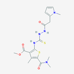 methyl 5-[(dimethylamino)carbonyl]-4-methyl-2-[({2-[(1-methyl-1H-pyrrol-2-yl)acetyl]hydrazino}carbonothioyl)amino]-3-thiophenecarboxylate