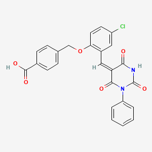 4-({4-chloro-2-[(2,4,6-trioxo-1-phenyltetrahydro-5(2H)-pyrimidinylidene)methyl]phenoxy}methyl)benzoic acid