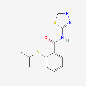 molecular formula C12H13N3OS2 B4783667 2-(isopropylthio)-N-1,3,4-thiadiazol-2-ylbenzamide 