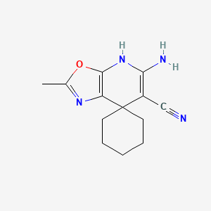 5'-amino-2'-methyl-4'H-spiro[cyclohexane-1,7'-[1,3]oxazolo[5,4-b]pyridine]-6'-carbonitrile