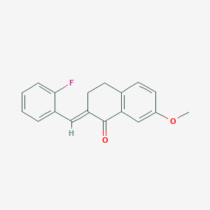 molecular formula C18H15FO2 B4783761 2-(2-fluorobenzylidene)-7-methoxy-3,4-dihydro-1(2H)-naphthalenone 