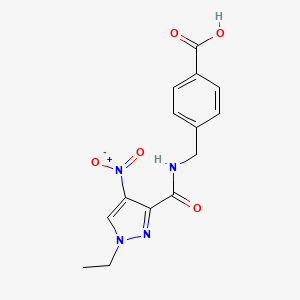 4-({[(1-ethyl-4-nitro-1H-pyrazol-3-yl)carbonyl]amino}methyl)benzoic acid