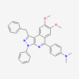 molecular formula C33H30N4O2 B4783780 4-(1-benzyl-7,8-dimethoxy-3-phenyl-3H-pyrazolo[3,4-c]isoquinolin-5-yl)-N,N-dimethylaniline 