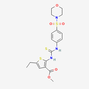 molecular formula C19H23N3O5S3 B4783785 methyl 5-ethyl-2-[({[4-(4-morpholinylsulfonyl)phenyl]amino}carbonothioyl)amino]-3-thiophenecarboxylate 