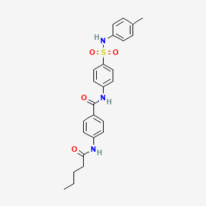 molecular formula C25H27N3O4S B4783820 N-(4-{[(4-methylphenyl)amino]sulfonyl}phenyl)-4-(pentanoylamino)benzamide 