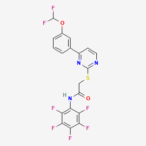 2-({4-[3-(difluoromethoxy)phenyl]-2-pyrimidinyl}thio)-N-(pentafluorophenyl)acetamide