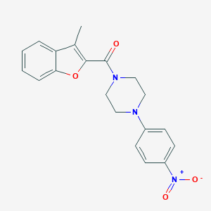 molecular formula C20H19N3O4 B478387 3-Methylbenzo[d]furan-2-yl 4-(4-nitrophenyl)piperazinyl ketone CAS No. 403710-79-2