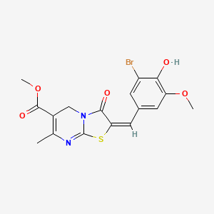 methyl 2-(3-bromo-4-hydroxy-5-methoxybenzylidene)-7-methyl-3-oxo-2,3-dihydro-5H-[1,3]thiazolo[3,2-a]pyrimidine-6-carboxylate