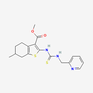 molecular formula C18H21N3O2S2 B4783904 methyl 6-methyl-2-({[(2-pyridinylmethyl)amino]carbonothioyl}amino)-4,5,6,7-tetrahydro-1-benzothiophene-3-carboxylate 