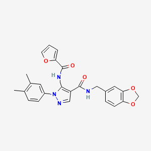 N-(1,3-benzodioxol-5-ylmethyl)-1-(3,4-dimethylphenyl)-5-(2-furoylamino)-1H-pyrazole-4-carboxamide