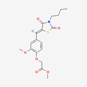 methyl {4-[(3-butyl-2,4-dioxo-1,3-thiazolidin-5-ylidene)methyl]-2-methoxyphenoxy}acetate