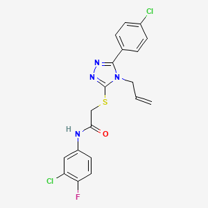 N-(3-chloro-4-fluorophenyl)-2-{[5-(4-chlorophenyl)-4-(prop-2-en-1-yl)-4H-1,2,4-triazol-3-yl]sulfanyl}acetamide