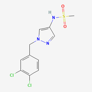 molecular formula C11H11Cl2N3O2S B4783952 N-[1-(3,4-dichlorobenzyl)-1H-pyrazol-4-yl]methanesulfonamide 