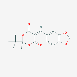 molecular formula C17H18O6 B478396 5-(1,3-Benzodioxol-5-ylmethylene)-2-tert-butyl-2-methyl-1,3-dioxane-4,6-dione CAS No. 425661-02-5