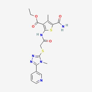 ethyl 5-(aminocarbonyl)-4-methyl-2-[({[4-methyl-5-(3-pyridinyl)-4H-1,2,4-triazol-3-yl]thio}acetyl)amino]-3-thiophenecarboxylate