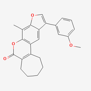 molecular formula C24H22O4 B4783978 11-(3-methoxyphenyl)-8-methyl-2,3,4,5-tetrahydrocyclohepta[c]furo[3,2-g]chromen-6(1H)-one 