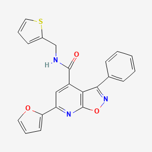 molecular formula C22H15N3O3S B4784009 6-(2-furyl)-3-phenyl-N-(2-thienylmethyl)isoxazolo[5,4-b]pyridine-4-carboxamide 