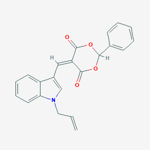 molecular formula C22H17NO4 B478401 2-phenyl-5-{[1-(2-propenyl)-1H-indol-3-yl]methylidene}-1,3-dioxane-4,6-dione CAS No. 497226-08-1