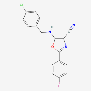 5-[(4-chlorobenzyl)amino]-2-(4-fluorophenyl)-1,3-oxazole-4-carbonitrile