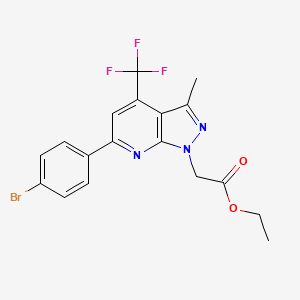 molecular formula C18H15BrF3N3O2 B4784068 ethyl [6-(4-bromophenyl)-3-methyl-4-(trifluoromethyl)-1H-pyrazolo[3,4-b]pyridin-1-yl]acetate 