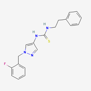 molecular formula C19H19FN4S B4784079 N-[1-(2-fluorobenzyl)-1H-pyrazol-4-yl]-N'-(2-phenylethyl)thiourea 