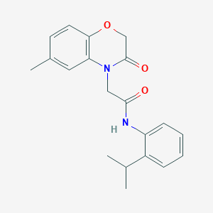 molecular formula C20H22N2O3 B4784090 N-(2-isopropylphenyl)-2-(6-methyl-3-oxo-2,3-dihydro-4H-1,4-benzoxazin-4-yl)acetamide 