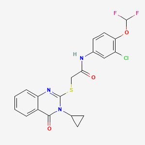 molecular formula C20H16ClF2N3O3S B4784105 N-[3-chloro-4-(difluoromethoxy)phenyl]-2-[(3-cyclopropyl-4-oxo-3,4-dihydro-2-quinazolinyl)thio]acetamide 