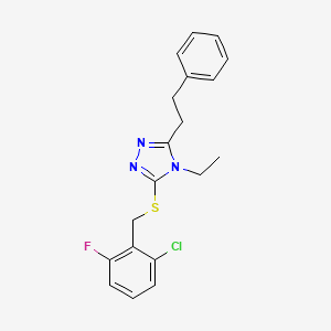 3-[(2-chloro-6-fluorobenzyl)thio]-4-ethyl-5-(2-phenylethyl)-4H-1,2,4-triazole