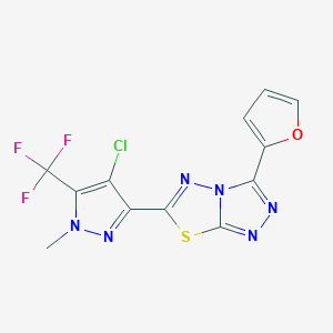 6-[4-chloro-1-methyl-5-(trifluoromethyl)-1H-pyrazol-3-yl]-3-(2-furyl)[1,2,4]triazolo[3,4-b][1,3,4]thiadiazole