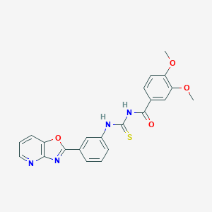 3,4-dimethoxy-N-{[3-([1,3]oxazolo[4,5-b]pyridin-2-yl)phenyl]carbamothioyl}benzamide