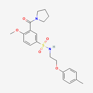 4-methoxy-N-[2-(4-methylphenoxy)ethyl]-3-(1-pyrrolidinylcarbonyl)benzenesulfonamide