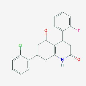 7-(2-chlorophenyl)-4-(2-fluorophenyl)-4,6,7,8-tetrahydroquinoline-2,5(1H,3H)-dione