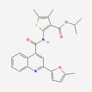 molecular formula C25H24N2O4S B4784204 isopropyl 4,5-dimethyl-2-({[2-(5-methyl-2-furyl)-4-quinolinyl]carbonyl}amino)-3-thiophenecarboxylate 