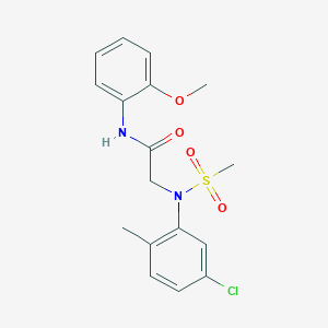 molecular formula C17H19ClN2O4S B4784230 N~2~-(5-chloro-2-methylphenyl)-N~1~-(2-methoxyphenyl)-N~2~-(methylsulfonyl)glycinamide 