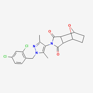 molecular formula C20H19Cl2N3O3 B4784255 4-[1-(2,4-dichlorobenzyl)-3,5-dimethyl-1H-pyrazol-4-yl]-10-oxa-4-azatricyclo[5.2.1.0~2,6~]decane-3,5-dione 