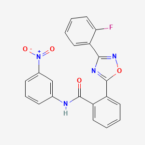 molecular formula C21H13FN4O4 B4784265 2-[3-(2-fluorophenyl)-1,2,4-oxadiazol-5-yl]-N-(3-nitrophenyl)benzamide 