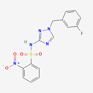 molecular formula C15H12FN5O4S B4784269 N-[1-(3-fluorobenzyl)-1H-1,2,4-triazol-3-yl]-2-nitrobenzenesulfonamide 