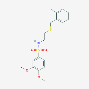 3,4-dimethoxy-N-{2-[(2-methylbenzyl)sulfanyl]ethyl}benzenesulfonamide