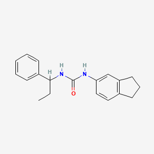 molecular formula C19H22N2O B4784287 N-(2,3-dihydro-1H-inden-5-yl)-N'-(1-phenylpropyl)urea 