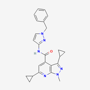 molecular formula C24H24N6O B4784321 N-(1-benzyl-1H-pyrazol-3-yl)-3,6-dicyclopropyl-1-methyl-1H-pyrazolo[3,4-b]pyridine-4-carboxamide 