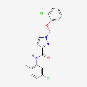 molecular formula C18H15Cl2N3O2 B4784343 N-(5-chloro-2-methylphenyl)-1-[(2-chlorophenoxy)methyl]-1H-pyrazole-3-carboxamide 