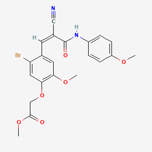 molecular formula C21H19BrN2O6 B4784370 methyl (5-bromo-4-{(1Z)-2-cyano-3-[(4-methoxyphenyl)amino]-3-oxoprop-1-en-1-yl}-2-methoxyphenoxy)acetate 