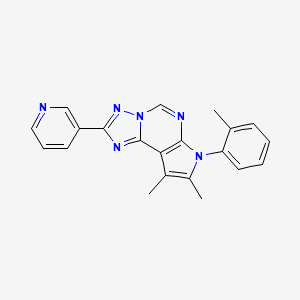 molecular formula C21H18N6 B4784382 8,9-dimethyl-7-(2-methylphenyl)-2-(3-pyridinyl)-7H-pyrrolo[3,2-e][1,2,4]triazolo[1,5-c]pyrimidine 