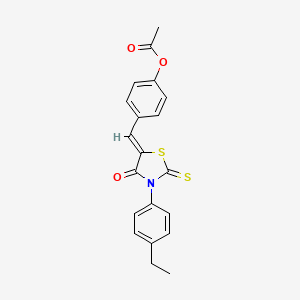 [4-[(Z)-[3-(4-ethylphenyl)-4-oxo-2-sulfanylidene-1,3-thiazolidin-5-ylidene]methyl]phenyl] acetate