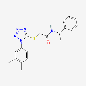 2-{[1-(3,4-dimethylphenyl)-1H-tetrazol-5-yl]thio}-N-(1-phenylethyl)acetamide