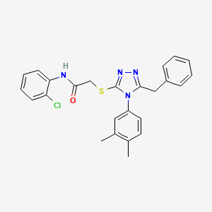 molecular formula C25H23ClN4OS B4784456 2-{[5-benzyl-4-(3,4-dimethylphenyl)-4H-1,2,4-triazol-3-yl]thio}-N-(2-chlorophenyl)acetamide 