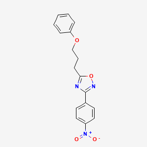 molecular formula C17H15N3O4 B4784494 3-(4-nitrophenyl)-5-(3-phenoxypropyl)-1,2,4-oxadiazole 